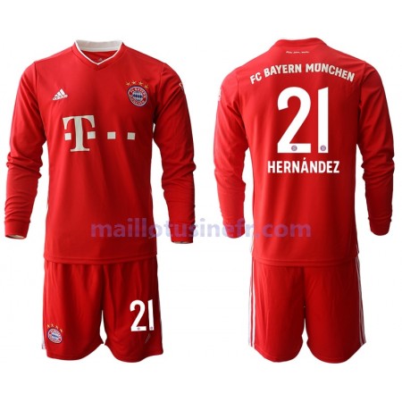 Maillot de Foot Bayern Munich Lucas Hernandez 21 Domicile 2020-21 Manches Longues - Enfant